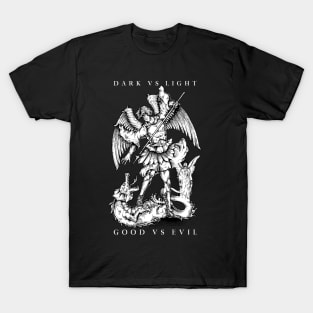 dark versus light evil versus good angel vs dragon T-Shirt